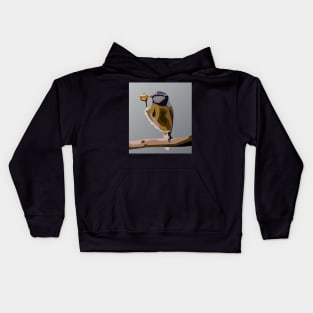 Cartoon sparrow feeding time Kids Hoodie